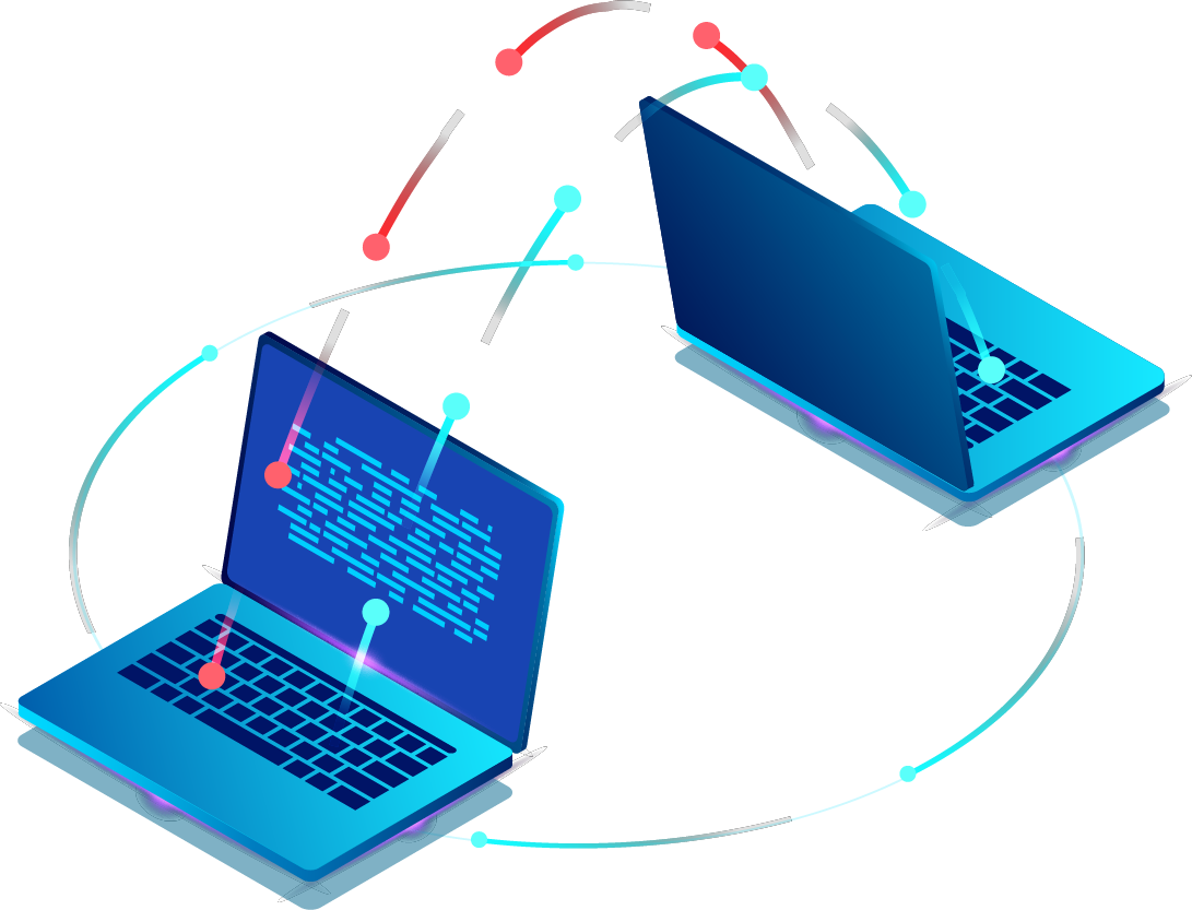 Digital trade data transfer illustration